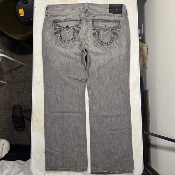VTG True Religion Billy Gray Jeans Mens 42x34 Studded Flap Pockets USA Bootcut